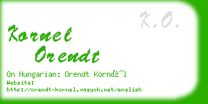 kornel orendt business card
